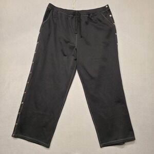 Renova Medical Wear‎ Men's Black Tear Away Pants with Silver Buttons Size 2XL